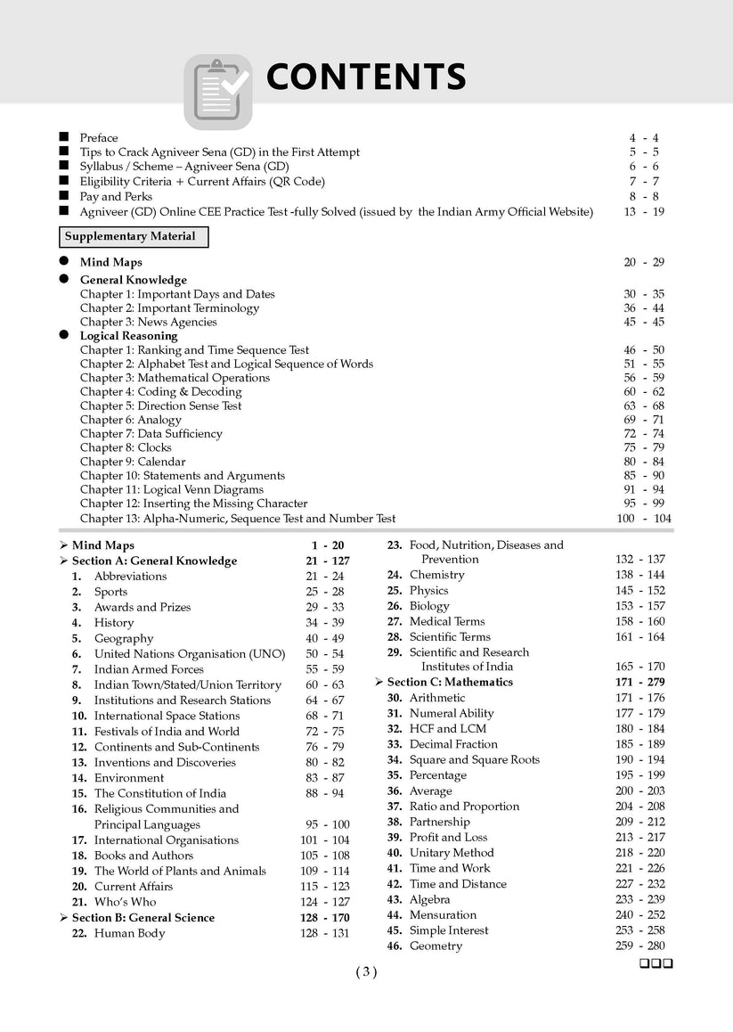 Oswaal Indian Army Agniveer GD (General Duty) Chapter-wise Question Bank English Medium | Agnipath Scheme | General Knowledge, General Science, Maths & Reasoning | 1600+ Questions | For 2026 Exam