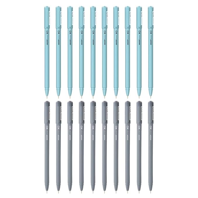 Hauser XO Ball Pen Combo Pack | Solid Body Type With Ultra Durable Tip | 10 Pcs Blue Ink & 10 Pcs Black Ink