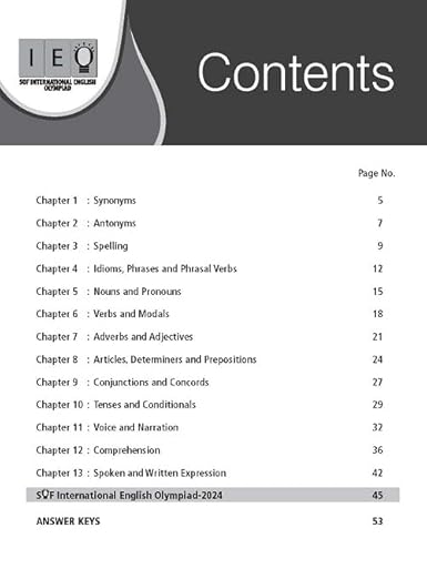 MTG International English Olympiad (IEO) Workbook Class 10 - Chapterwise MCQs, Previous Years Solved Paper & Achievers Section - SOF Olympiad Books For 2025-26 Exam