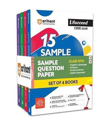 Combo Arihant CBSE Class 10 Science, Social Science, Maths Standard & English Language Set of 4 Books I Succeed Sample Question Papers 2026, 15 Practice Papers with Solutions, Based on Latest CBSE Syllabus 2025-26 New Edition