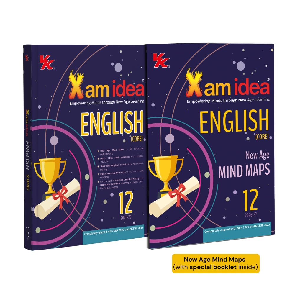Xam idea English (Core) Class 12 (CBSE 2026-27) | With New Age Mind Maps | Latest CBSE 2026 Questions with Detailed Solutions | Xam Idea Original ... | Reading, Creative Writing & Literature