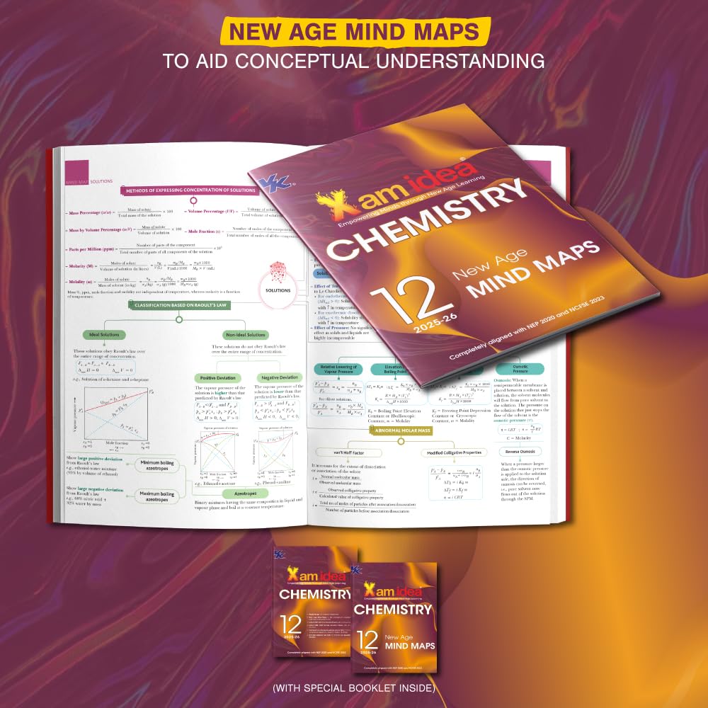 Xam idea Class 12 Chemistry | 2025–26 Edition | CBSE Board | NEP & NCFSE Aligned | Mind Maps & Practice Questions