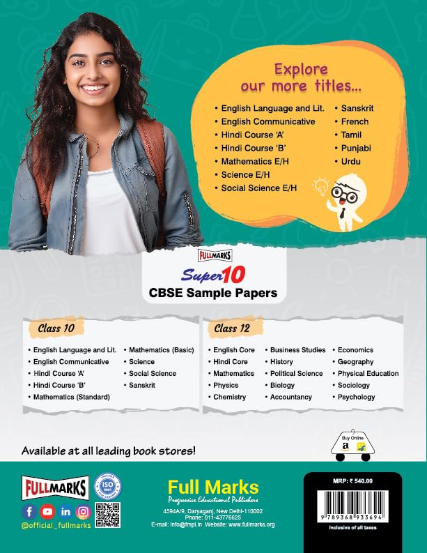 Full Marks Hindi Course 'A' Complete Study Material Class 10 | Based on Shitij Part-2, Kritika Part-2 | Includes Chapterwise Summary, Solved Q/A, Practice Papers and More