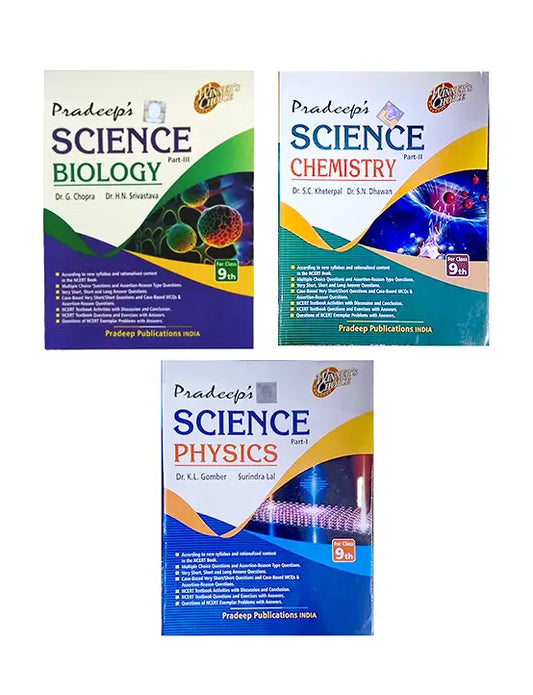 Pradeep Science Physics Part + Chemistry + Biology for Class 9 | 2025