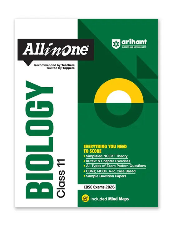 Arihant ā Biology, All In One Textbook | Simplified NCERT Theory, CBQs, A-R, Case Based, Sample Question Papers| Included Mind Maps | Exam 2025-26 | for Class for 11