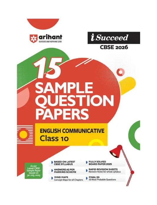 Arihant - English Communicative, I-Succeed CBSE 2026 for Class 10 | 15 Sample Question Papers | Rapid Revision Sheets | 3 Stages Of Sample Papers | Fully Solved Board Paper 2025 | Based On Latest CBSE Sample Paper