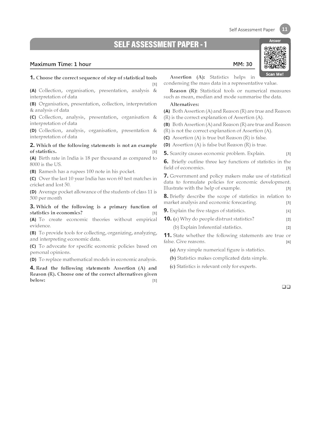 Oswaal CBSE Question Bank Class 11 Economics, Chapterwise and Topicwise Solved Papers For 2026 Exams