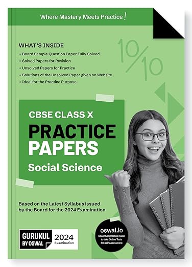 Gurukul Social Science Practice Papers for CBSE Class 10 Board Exam 2024 : Fully Solved New SQP Pattern March 2023, Sample Papers, Unsolved Papers, Latest Board Syllabus