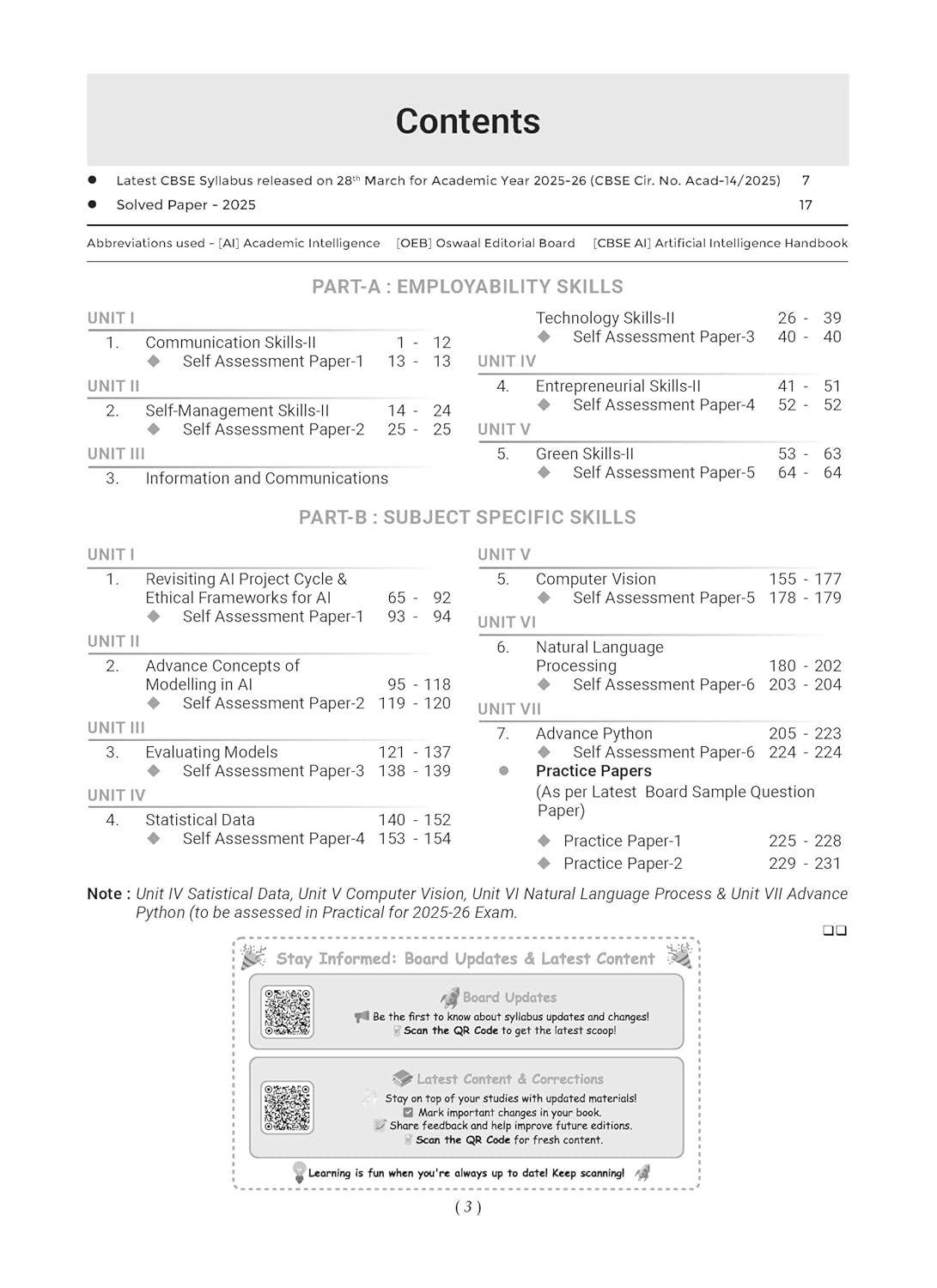 Oswaal CBSE Question Bank Chapterwise and Topicwise SOLVED PAPERS Class 10 Artificial Intelligence For Exam 2026