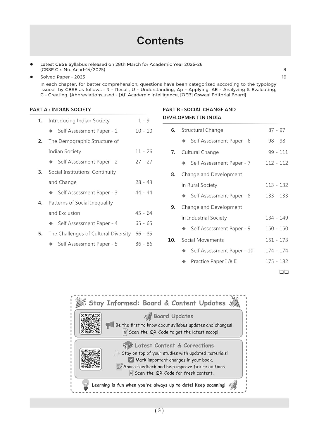 Oswaal CBSE Question Bank Chapterwise and Topicwise SOLVED PAPERS Class 12 Sociology For Exam 2026