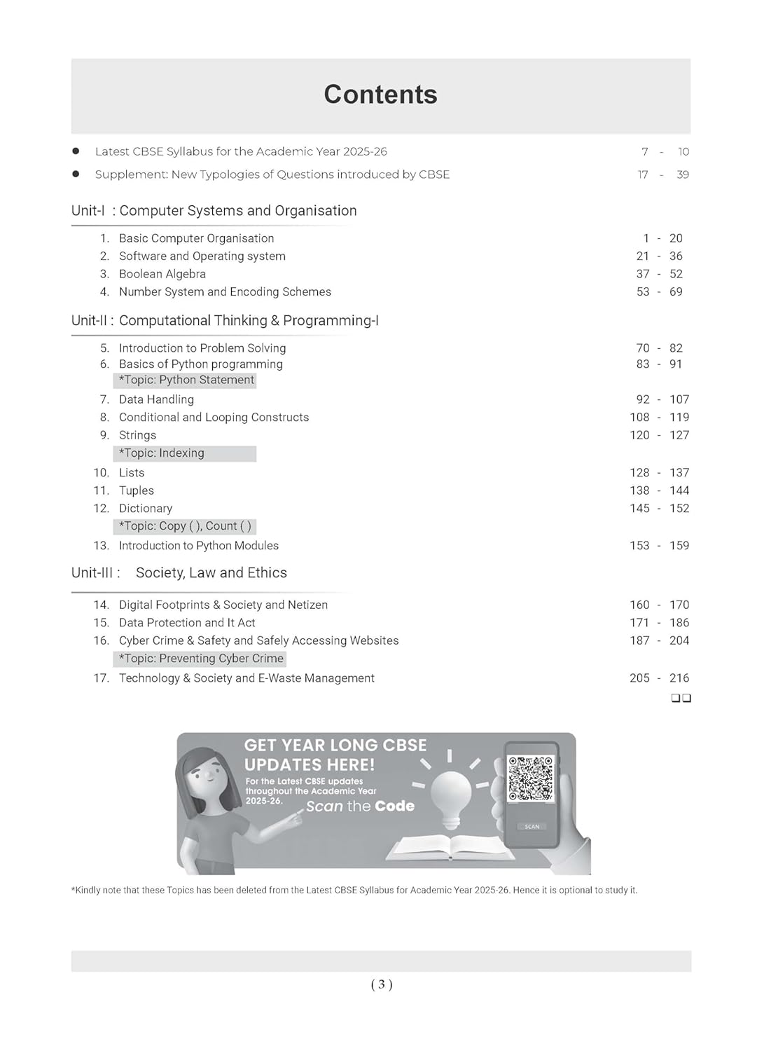 Oswaal CBSE Question Bank Class 11 Computer Science, Chapterwise and Topicwise Solved Papers For 2026 Exams
