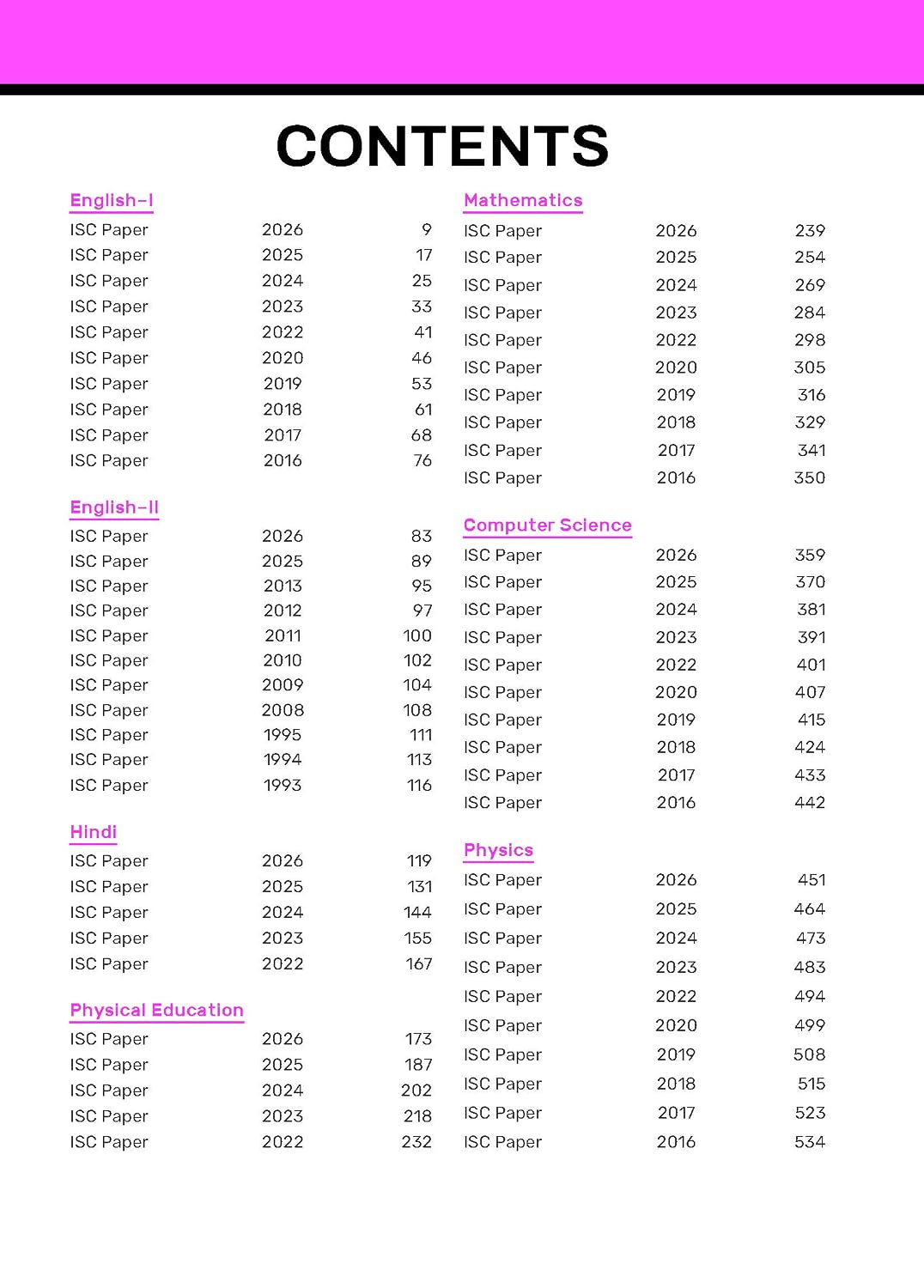 Gurukul by Oswal ISC Class 12 Science Stream 10 Years Solved Papers for 2027 Exam | Yearwise Board Papers 2016–2026 | Eng I & II, Hindi, Physics, Chemistry, Biology, Maths, Computer Science & Phy Edu