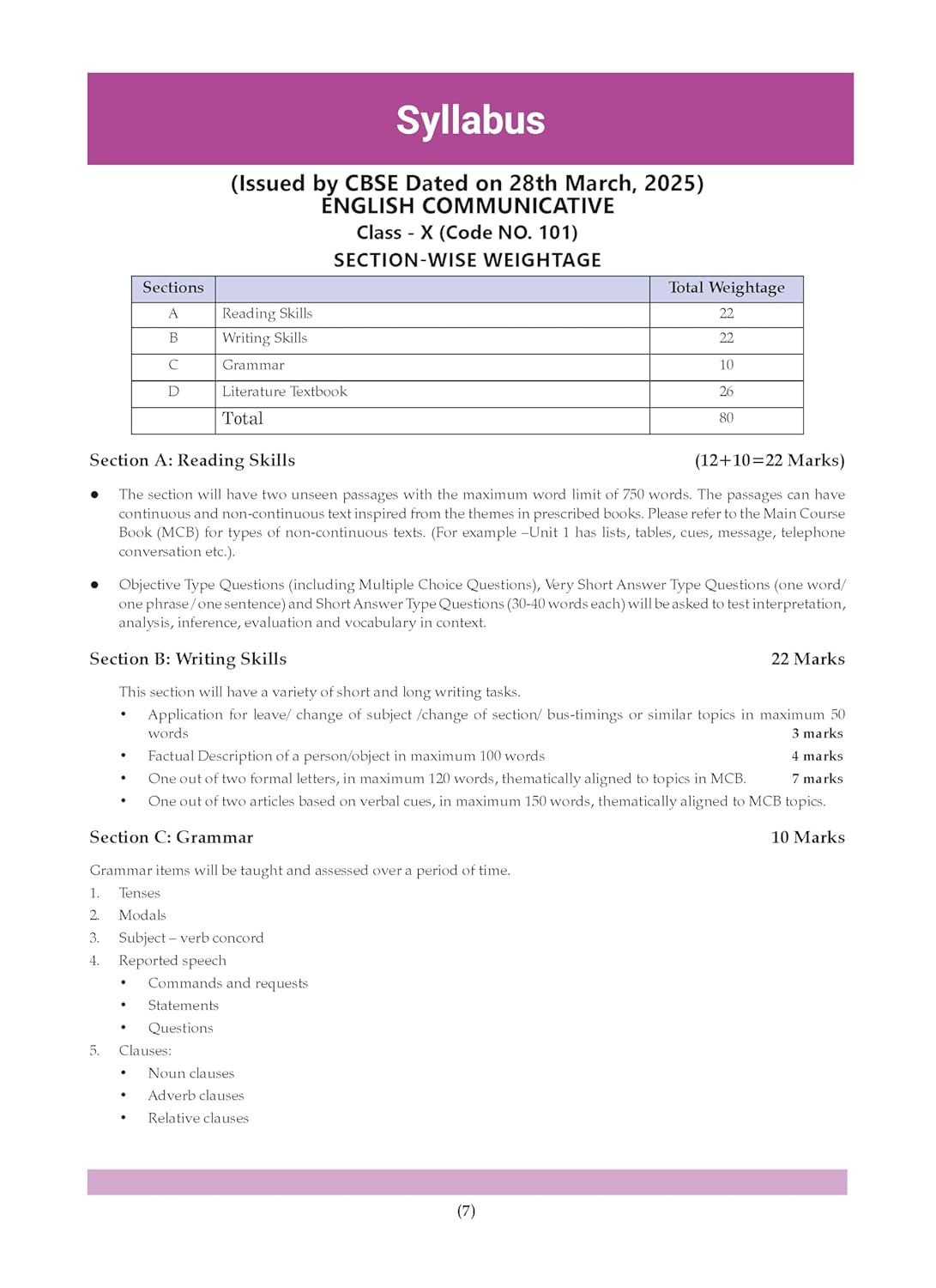 Oswaal CBSE Question Bank Chapterwise and Topicwise SOLVED PAPERS Class 10 ENGLISH COMMUNICATIVE For Exam 2026