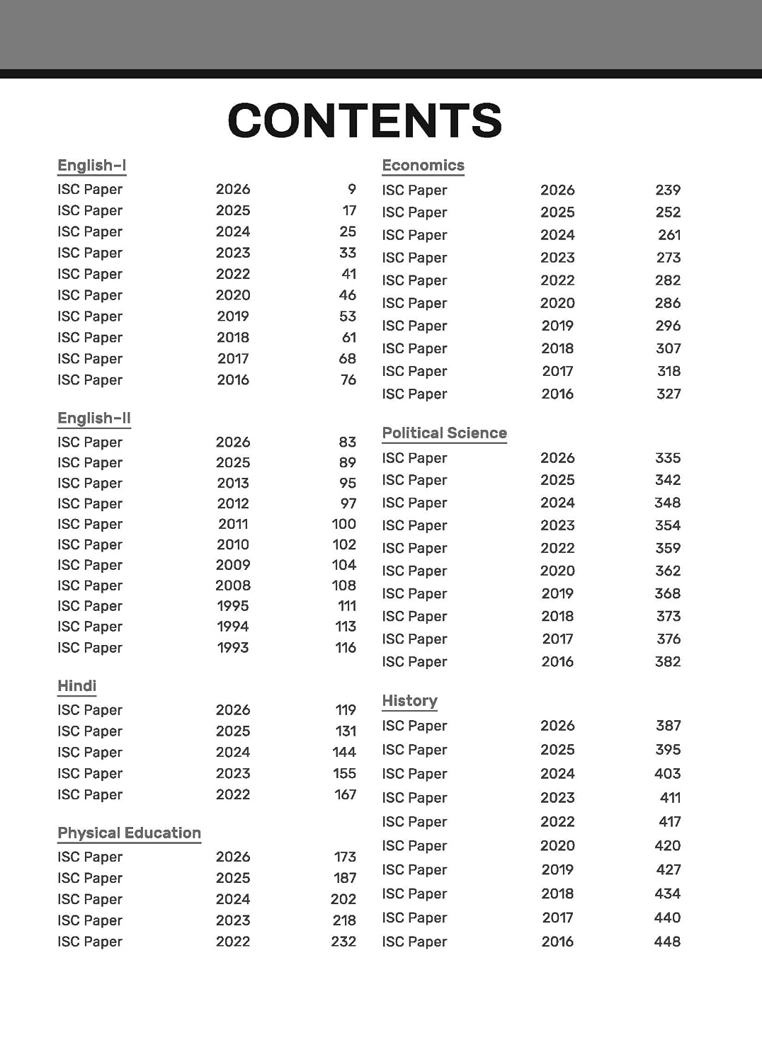 Gurukul by Oswal ISC Class 12 Humanities Stream 10 Years Solved Papers for 2027 Exam | Yearwise Board Papers 2016–2026 | English I & II, Hindi, Economics, Political Science, History, Geography, Etc.