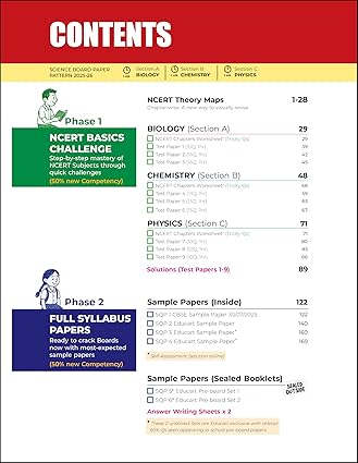 Educart CBSE Sample Paper Class 10 2025-26 Science (Introducing exclusive step-by-step new practice concept on 2026 pattern)