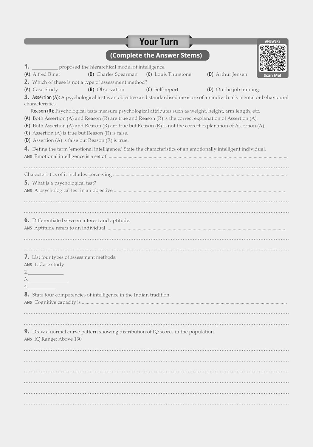 Oswaal CBSE Question Bank Chapterwise and Topicwise SOLVED PAPERS Class 12 Psychology For Exam 2026