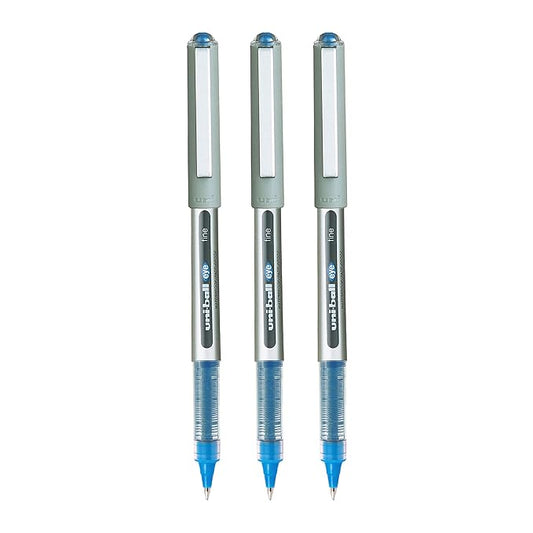 UNI-BALL Eye UB157 0.7mm Roller Gell Pen | Blue Ink, Pack of 3