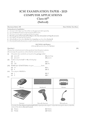 Oswaal ICSE 10 Sample Question Papers Class 10 Computer Applications for Board Exam 2026 (Strictly aligned with CISCE Latest Specimen Paper 2026), Mind Maps, On-Tips Notes, Solved MCQs, Revision with Explanations & Board Marking Scheme