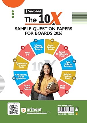 Arihant i Succeed CBSE 10 Sample Question Papers Psychology Class 12 For Exam 2026 | Based on Latest CBSE Syllabus | With Solved Board Paper 2025, Mind Maps, Rapid Revision Sheets & Final 50 Important Question