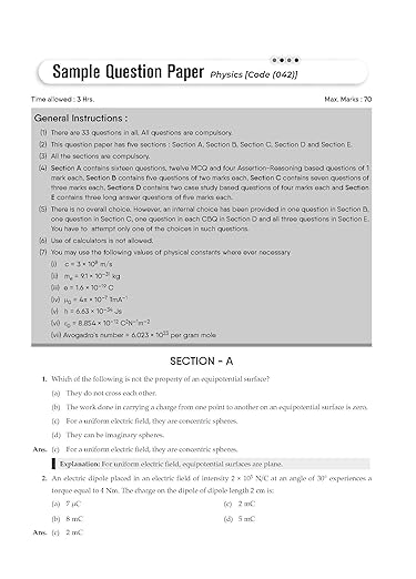 Gurukul Physics Practice Papers for CBSE Class 12 Board Exam 2024 : Fully Solved New SQP Pattern March 2023, Sample Papers, Unsolved Papers, Latest Board Syllabus