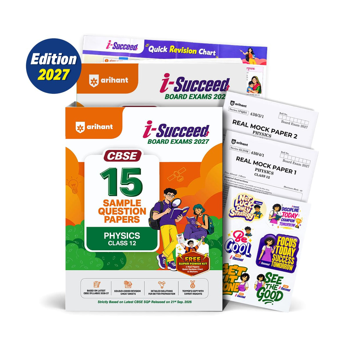 Arihant i-Succeed CBSE Sample Papers 2027 Class 12 Physics | 15 Sample Question Papers | Colour-Coded Revision Cheat Sheets, Based on Libre Office | Free Super Power Kit