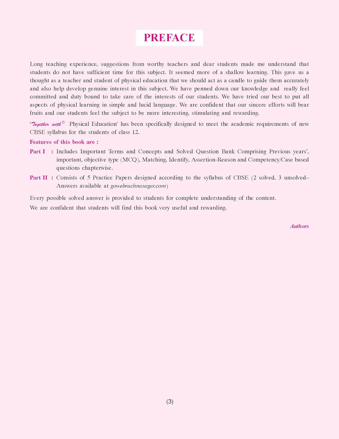 Together with CBSE Question Bank Class 12 Physical Education 12 English Medium for 2025-26 Exam (Chapterwise & Topicwise)