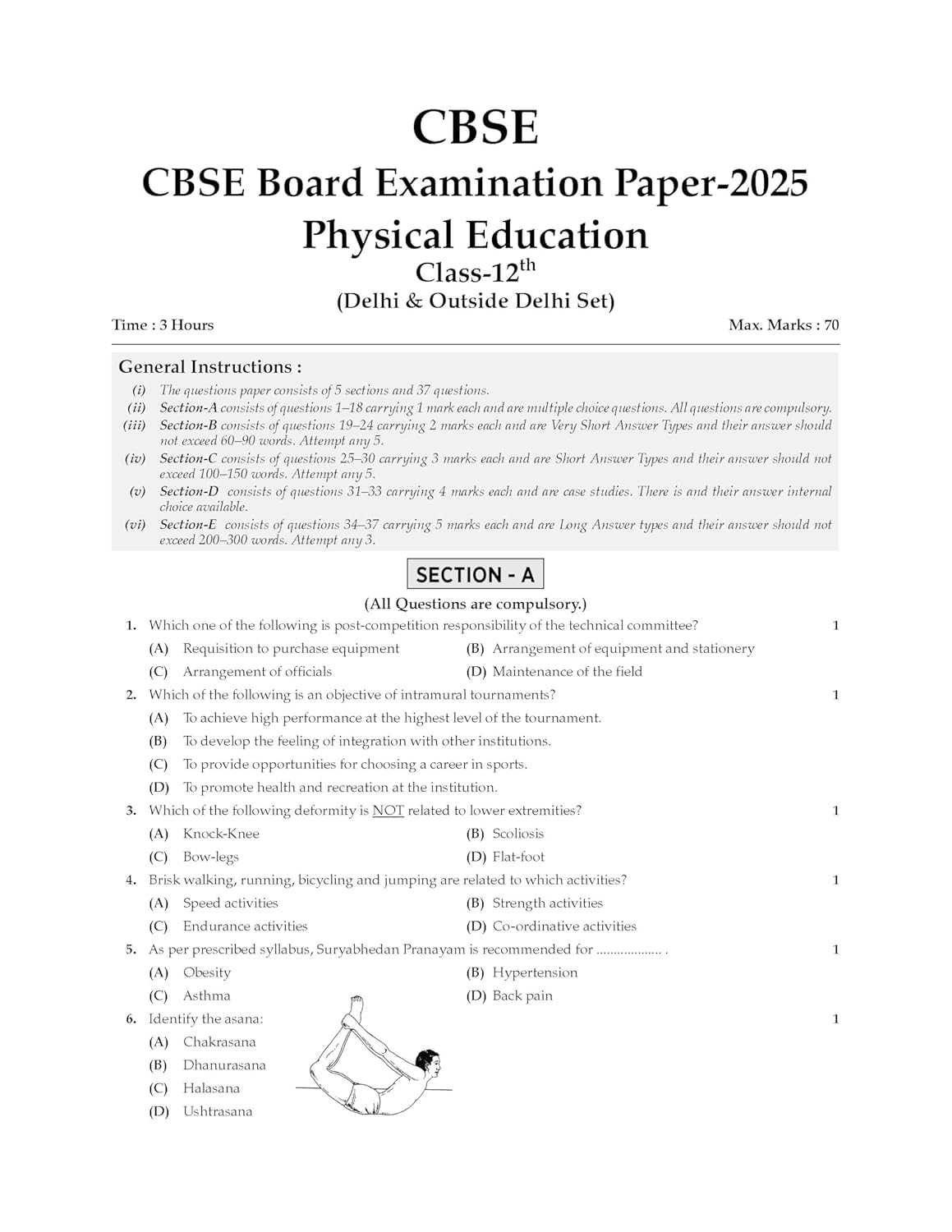 Oswaal CBSE Question Bank Chapterwise and Topicwise SOLVED PAPERS Class 12 Physical Education For Exam 2026