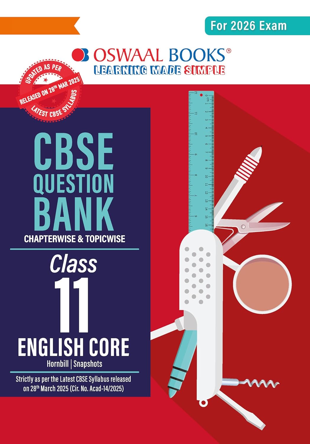 Oswaal CBSE Question Bank Class 11 Set of 4 Books | Physics | Chemistry | Mathematics | English Core | Chapterwise Topicwise Solved Papers | For 2026 Exams