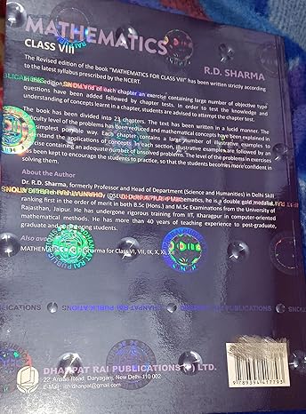 RD SHARMA MATHEMATICS FOR CLASS 8 | New Syllabus | 2025 | rd sharma