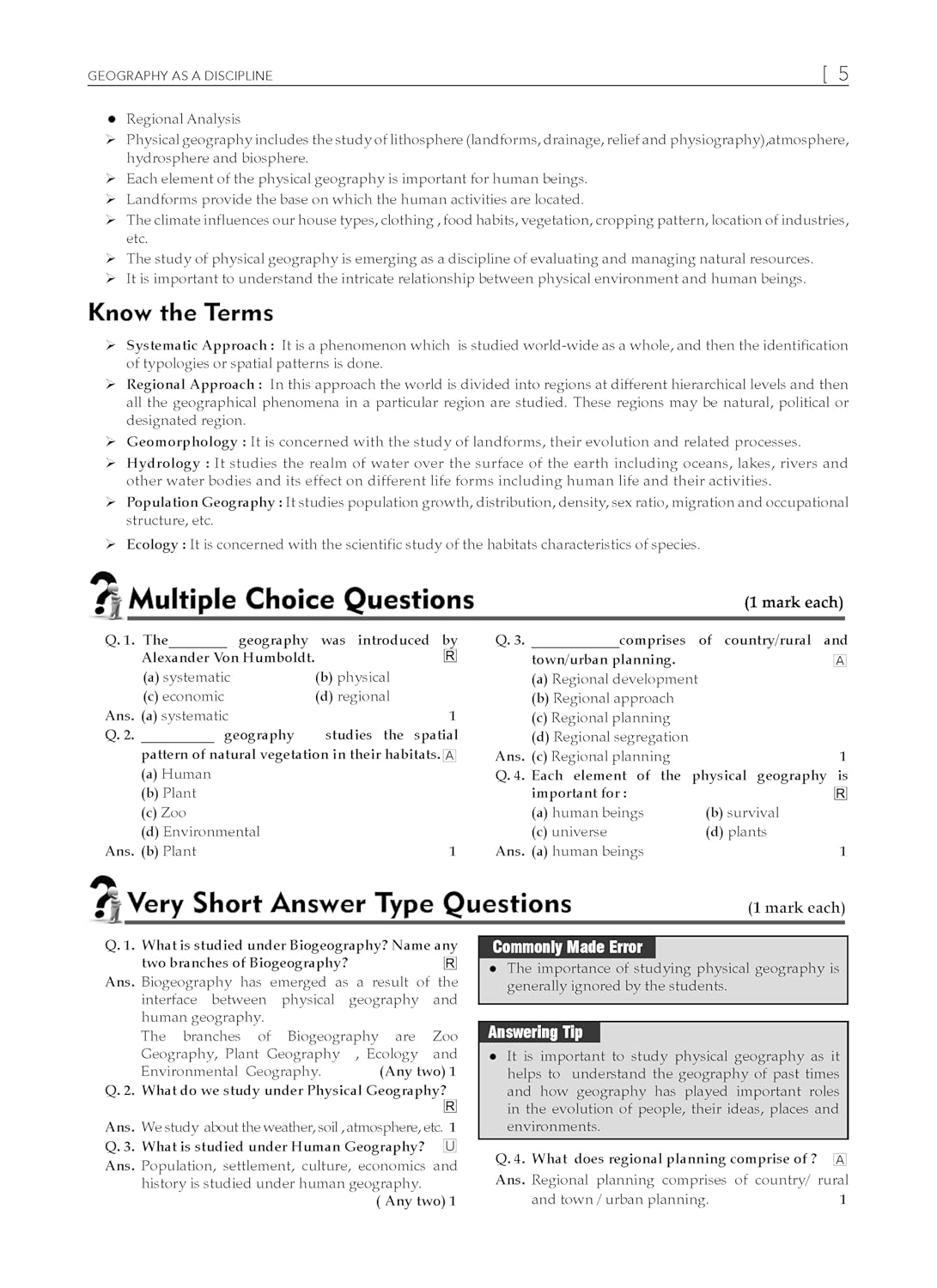 Oswaal CBSE Question Bank Class 11 Geography, Chapterwise and Topicwise Solved Papers For 2026 Exams