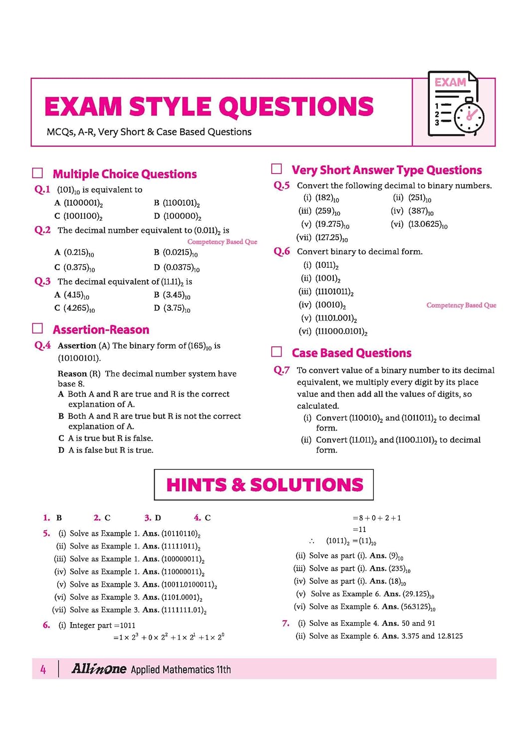 Arihant All in One Applied Mathematics Class 11 for CBSE Exam 2026-27 | NCERT Based Complete Theory, Practice Exercises, CBQs, A-R, Sample Papers & Mind Maps | Revised Edition as per Latest Syllabus