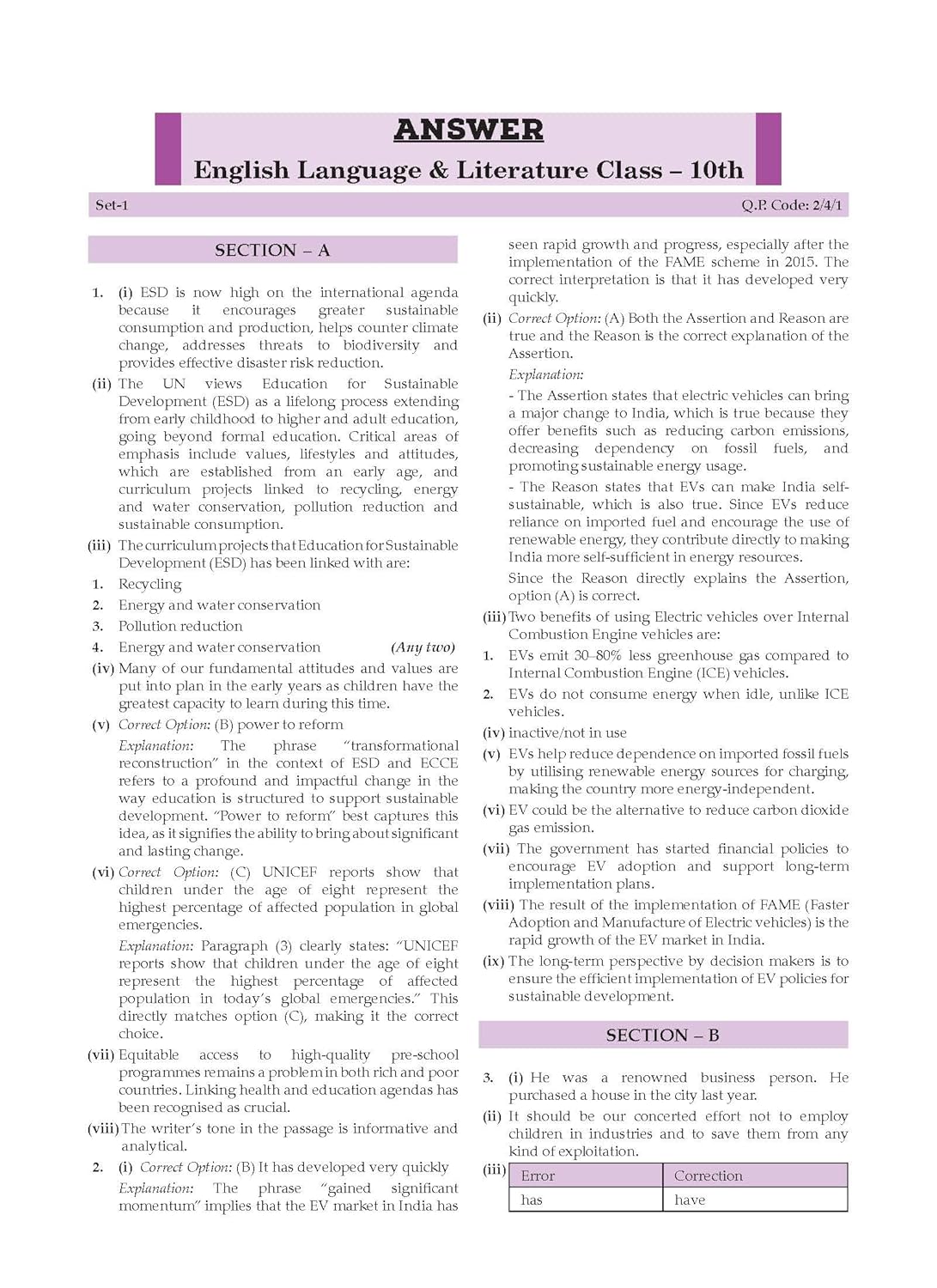 Oswaal CBSE Question Bank Chapterwise and Topicwise SOLVED PAPERS Class 10 ENGLISH LANGUAGE & LITERATURE For Exam 2026