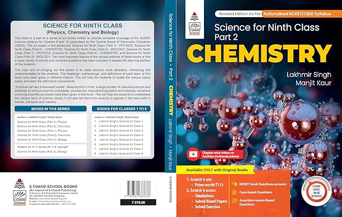 Science For 9 Class Part 2 (Chemistry)+ by Lakhmir Singh, Manjit Kaur (2025-26 Examination)