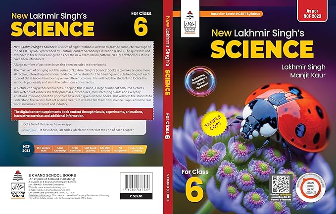 S CHAND | LAKHMIR SINGH SCIENCE FOR CLASS 6 | 2025