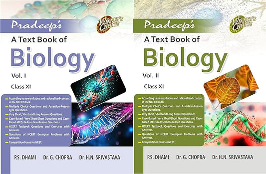 Pradeep's A Text Book of Biology for Class 11 (Vol. 1 & 2) Examination 2025-26 | Pradeep