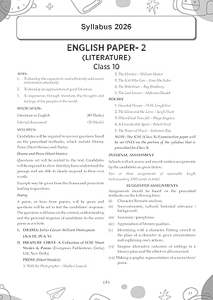 Oswaal ICSE 10 Sample Question Papers Class 10 English Paper-2 (Literature) for Board Exam 2026 (Strictly aligned with CISCE Latest Specimen Paper 2026), Mind Maps, On-Tips Notes, Solved MCQs, Revision with Explanations & Board Marking Scheme (Copy)