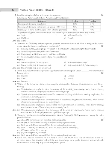Gurukul Social Science Practice Papers for CBSE Class 10 Board Exam 2024 : Fully Solved New SQP Pattern March 2023, Sample Papers, Unsolved Papers, Latest Board Syllabus