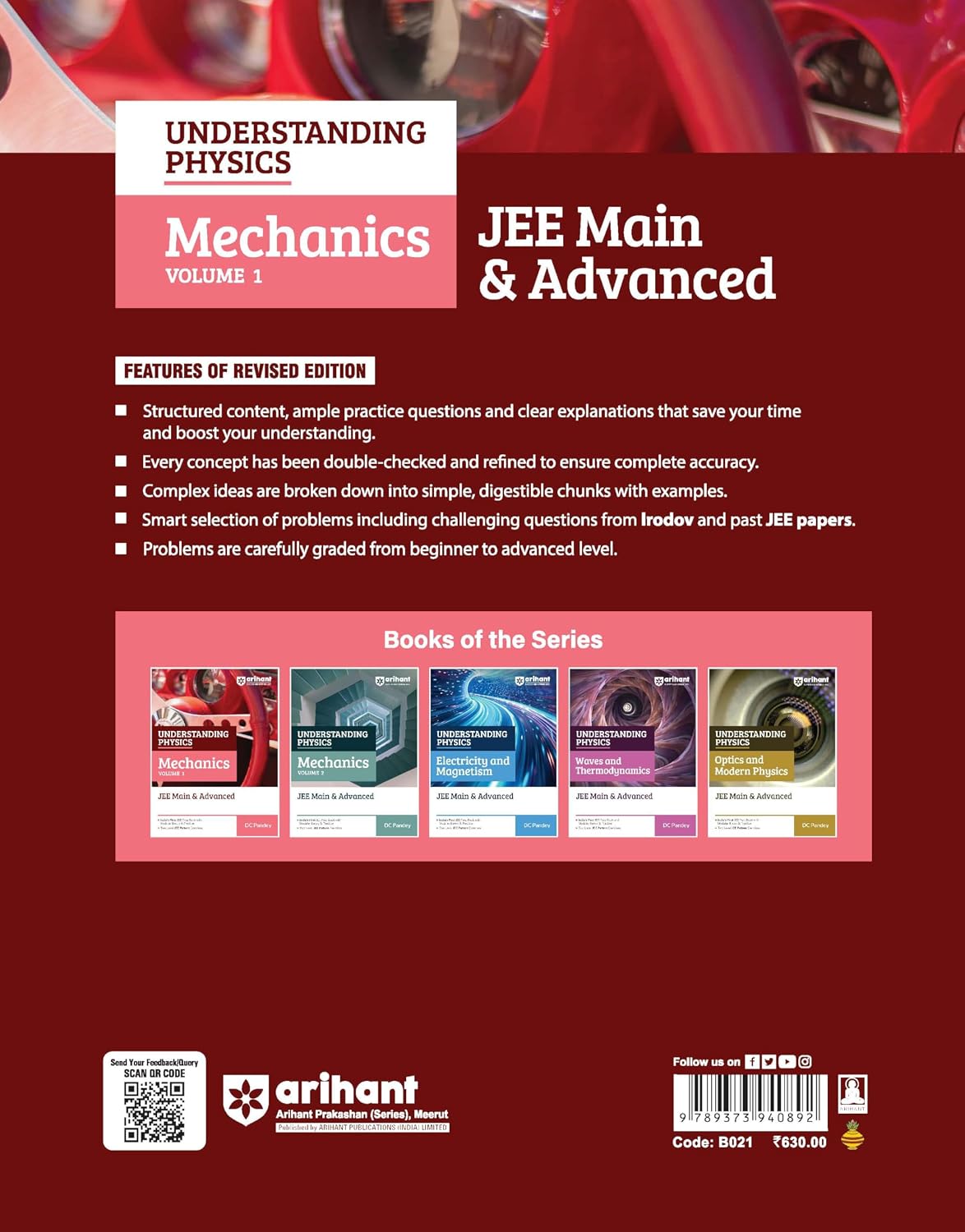 Arihant Understanding Physics Mechanics Volume 1 for JEE Main & Advanced 2026-2027 | Modular Theory, Concept Practice & Two-Level JEE Pattern Exercises | DC Pandey