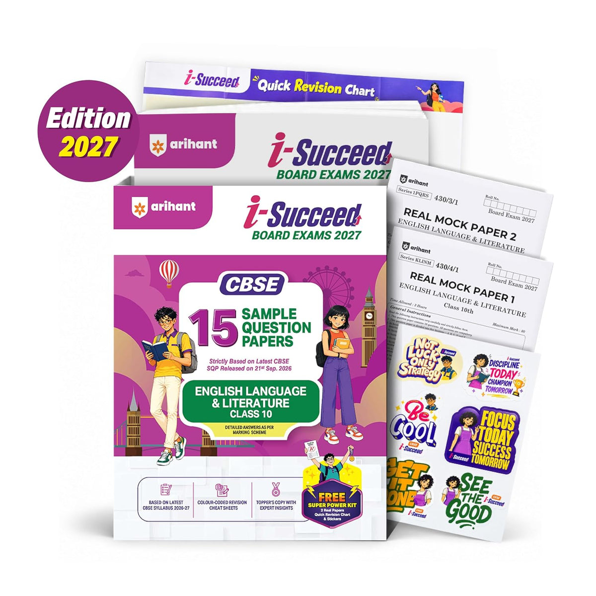 Arihant i-Succeed CBSE Sample Papers 2027 Class 10 Combo | Social Science, English Language & Literature, Science & Mathematics Standard | 60 Sample Question Papers,Toppers Copy | Free Super Power Kit