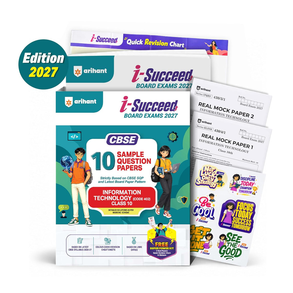Arihant i-Succeed CBSE Sample Papers 2027 Class 10 Information Technology (Code 402) | 10 Sample Question Papers | Colour-Coded Revision Cheat Sheets, Based on Libre Office | Free Super Power Kit