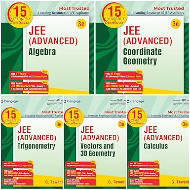 Cengage JEE Advanced Mathematics Combo by G. Tewani – Algebra + Calculus + Coordinate Geometry + Trigonometry + Vectors & 3D (Set of 5 Books) | CENGAGE | Cengage