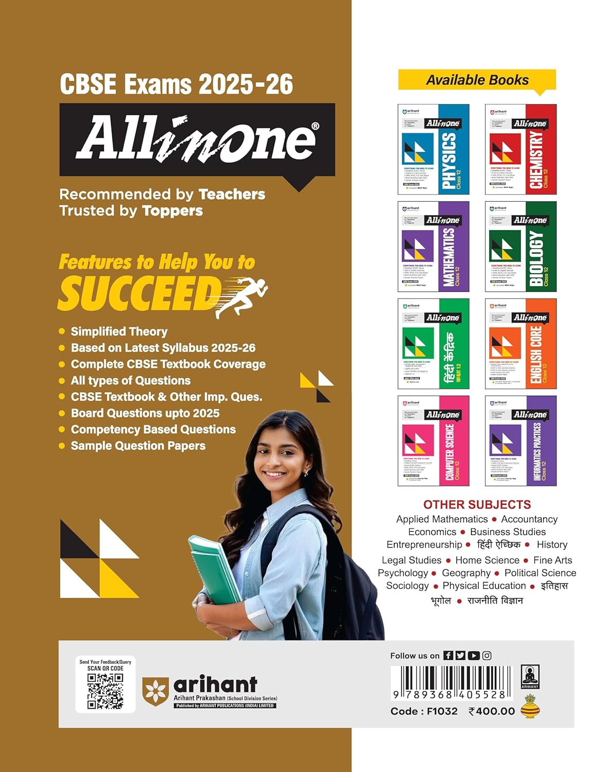 Arihant All in One Legal Studies Class 12 for CBSE Exams 2025-26 | Simplified Theory, CBSE Textbook & other Important Questions, All Types of Exam Pattern Questions, CBQs, MCQs, A-R, Case Based, Sample Question Papers, Mind Maps, Project Work