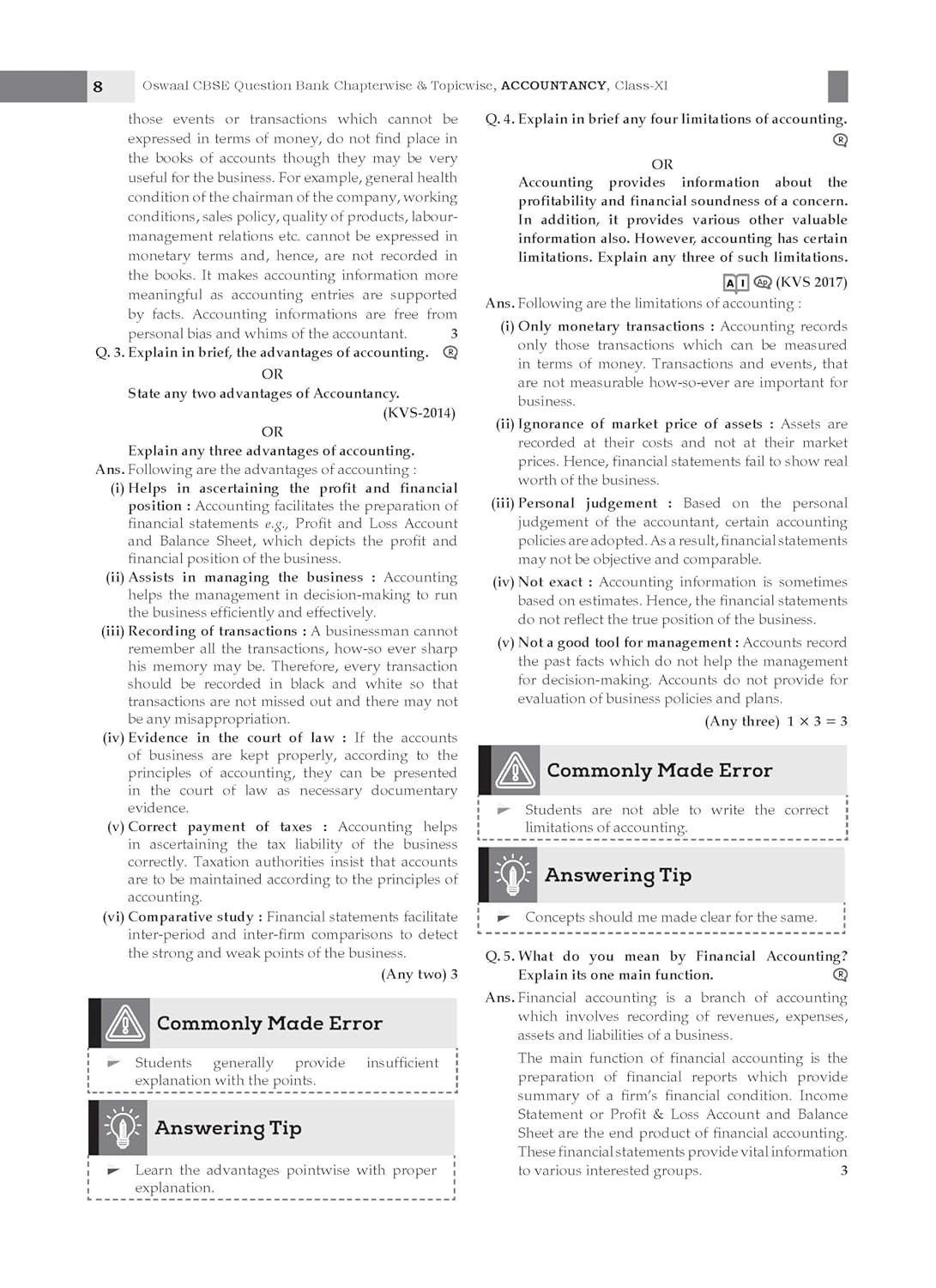 Oswaal CBSE Question Bank Class 11 Accountancy, Chapterwise and Topicwise Solved Papers For 2026 Exams