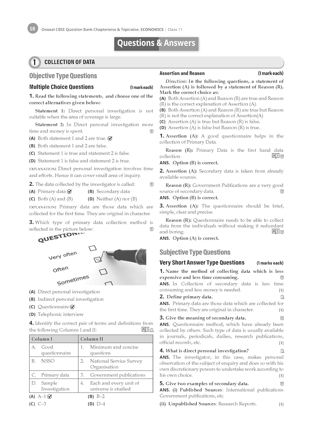 Oswaal CBSE Question Bank Class 11 Economics, Chapterwise and Topicwise Solved Papers For 2026 Exams