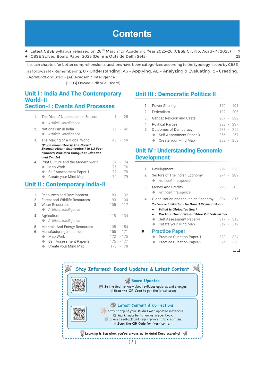 Oswaal CBSE Question Bank Chapterwise and Topicwise SOLVED PAPERS Class 10 Social Science For Exam 2026