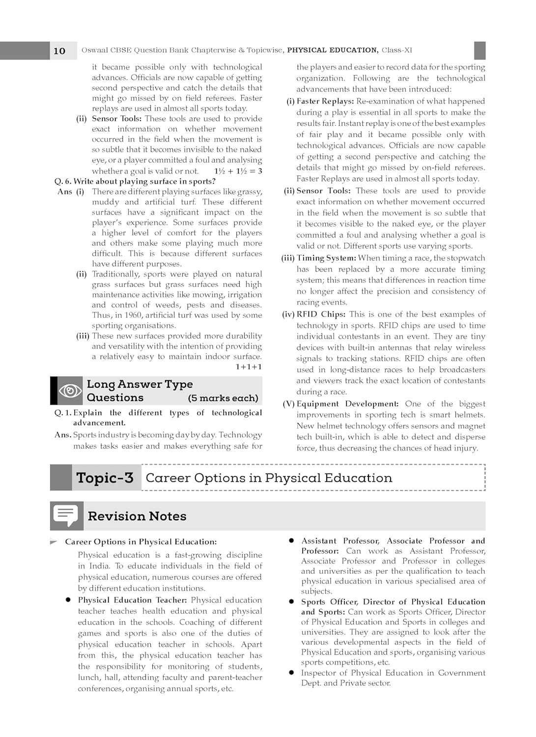 Oswaal CBSE Question Bank Class 11 Physical Education, Chapterwise and Topicwise Solved Papers For 2026 Exams
