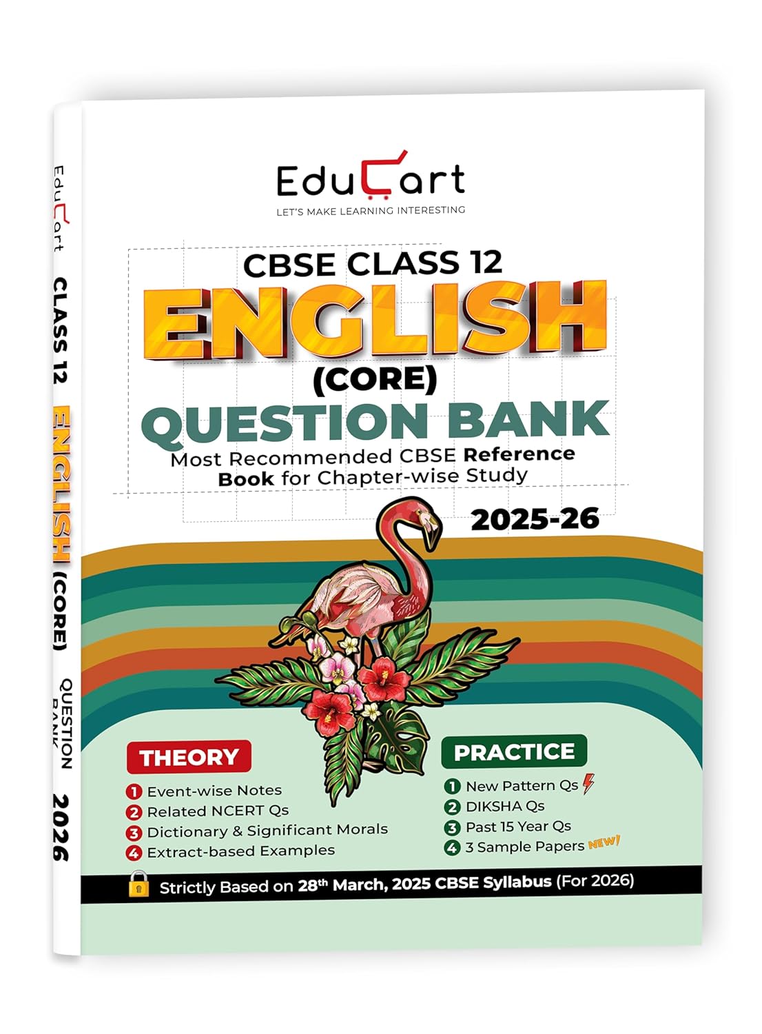 Educart CBSE Class 12 English Core Question Bank 2025-26 on new Syllabus 2026 (Includes Past Years Solved Questions)