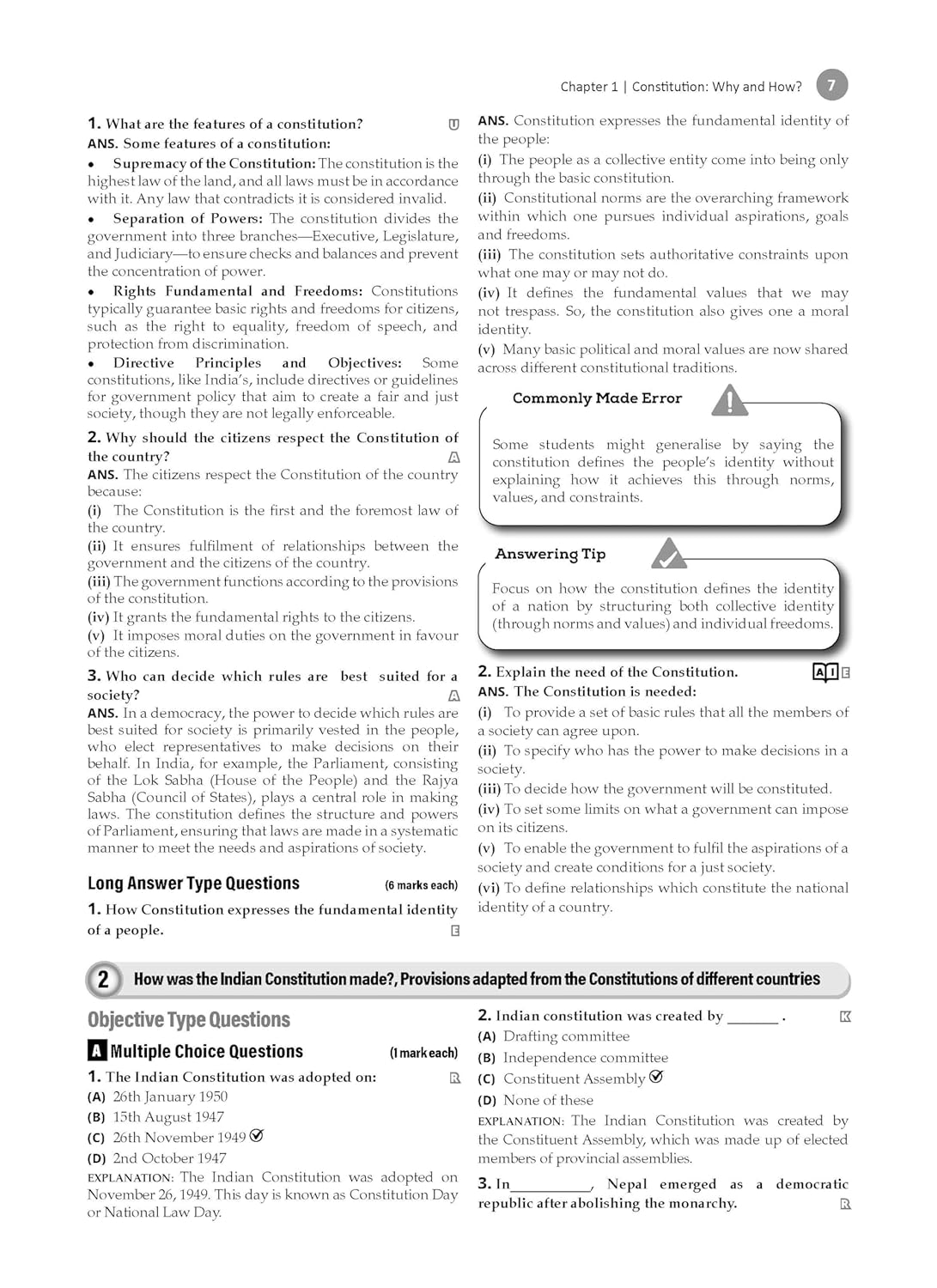 Oswaal CBSE Question Bank Class 11 Political Science, Chapterwise and Topicwise Solved Papers For 2026 Exams