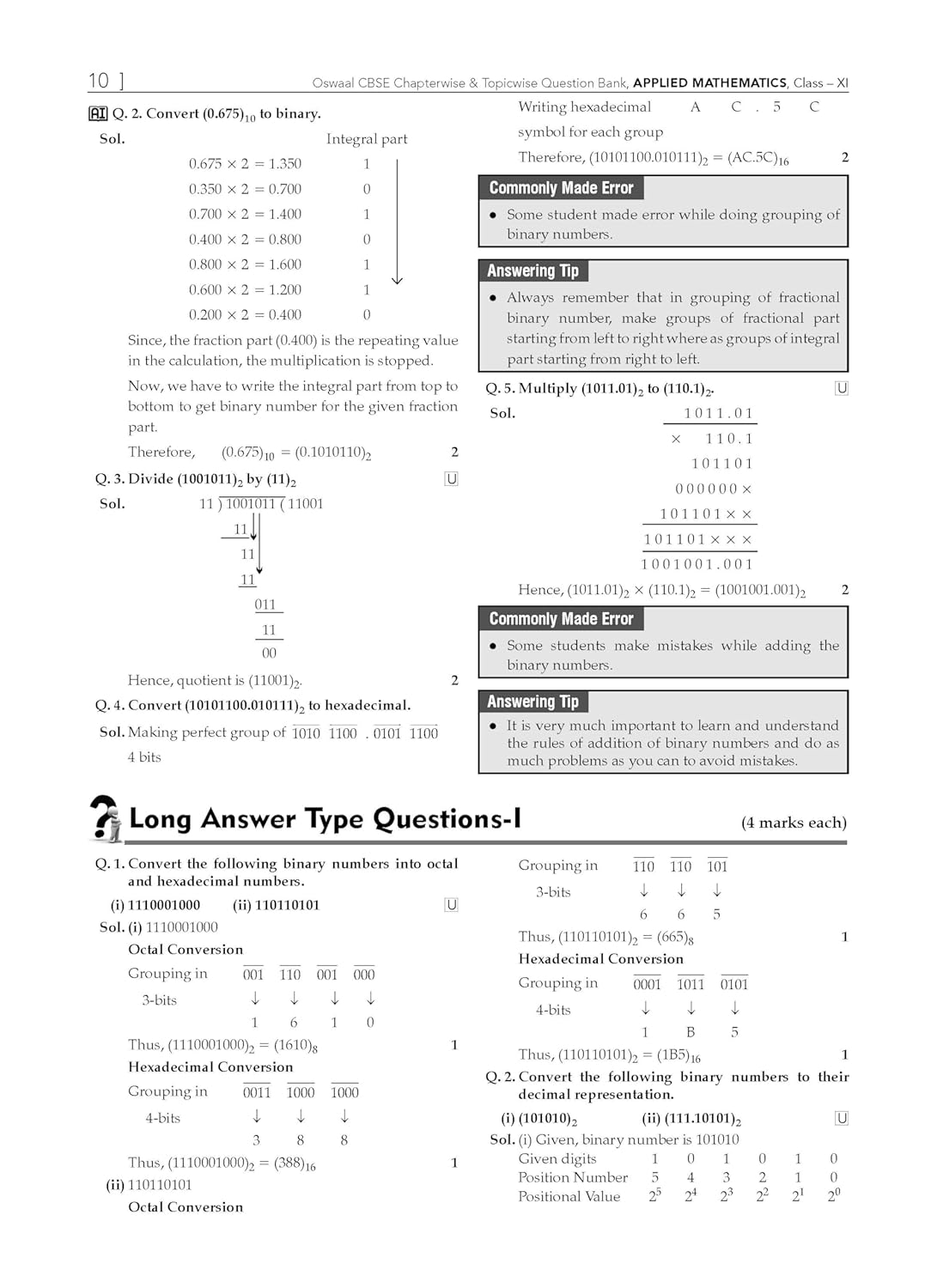 Oswaal CBSE Question Bank Class 11 Applied Mathematics, Chapterwise and Topicwise Solved Papers For 2026 Exams