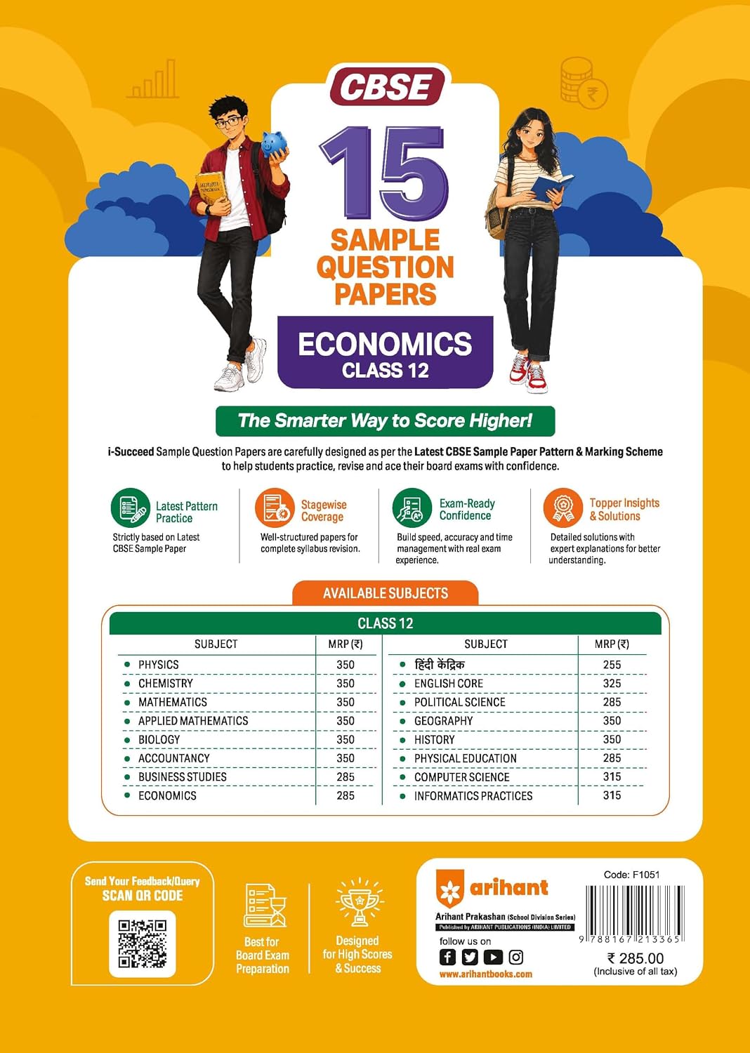 Arihant i-Succeed CBSE Sample Papers 2027 Class 12 Economics | 15 Sample Question Papers | Colour-Coded Revision Cheat Sheets, Toppers Copy Expert Insights | Free Super Power Kit